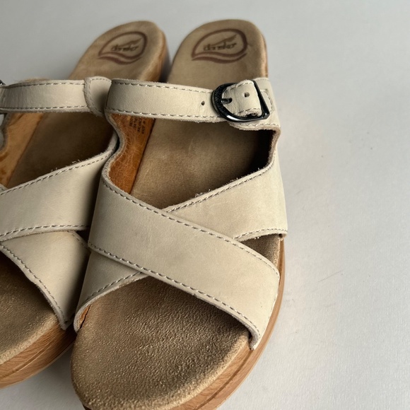 Dansko Beige Leather Adjustable Strap Clog Sandals size EUR 41, US 10.5 - Picture 8 of 14